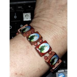 Beautiful vintage wooden Jesus/Saint bracelet